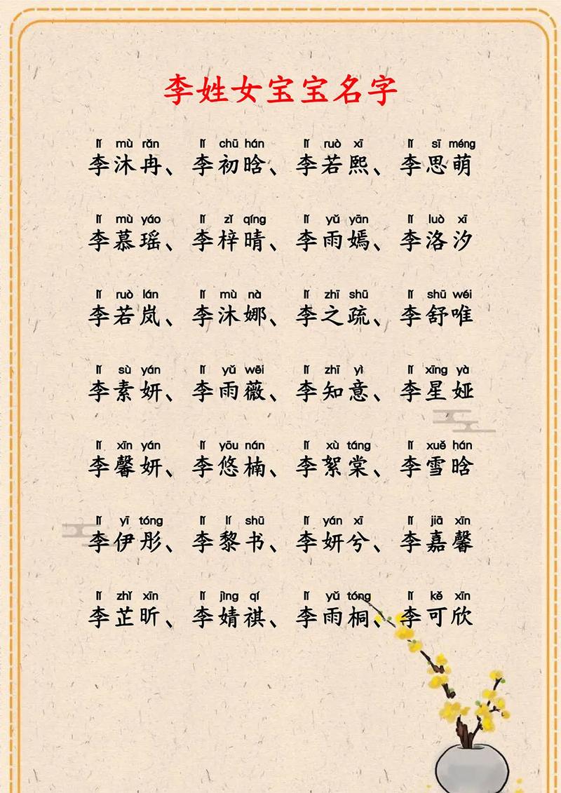 起名宝宝姓李男孩名字_姓李的宝宝起名_宝宝取名李姓