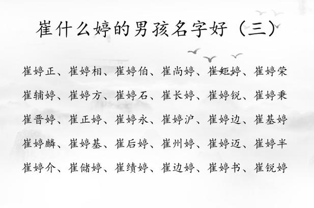 崔姓男孩起名_起名姓崔男孩小名_男孩姓崔取什么名字好