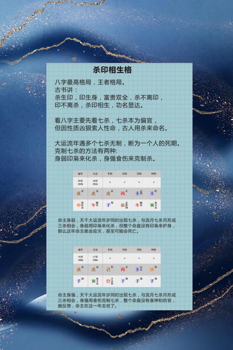 杀印相生格局_八字格局 杀印相生_七杀印星关系