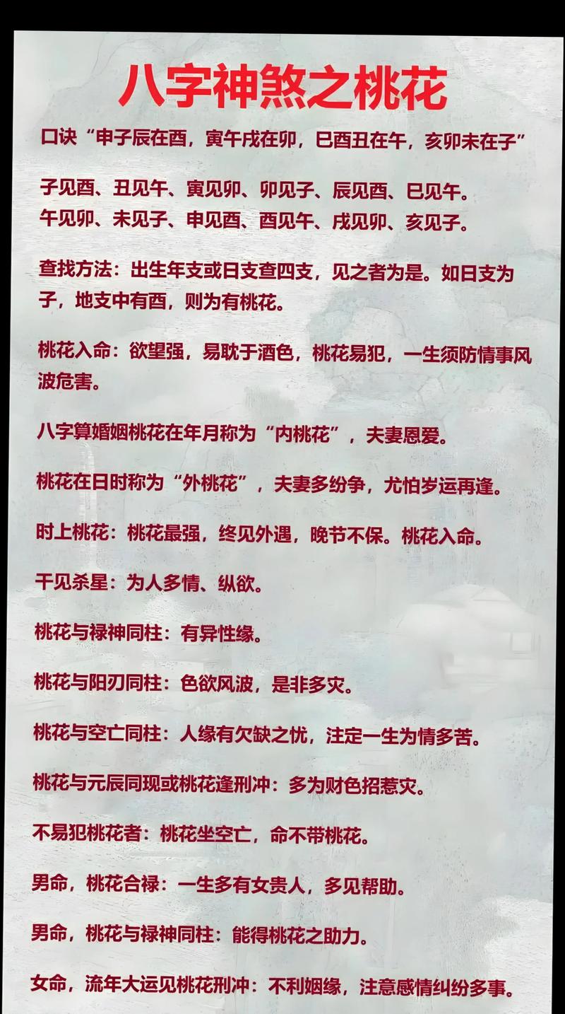 详解:看八字解析桃花