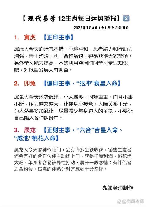 详解:今日生肖运势概览及吉时吉数提示