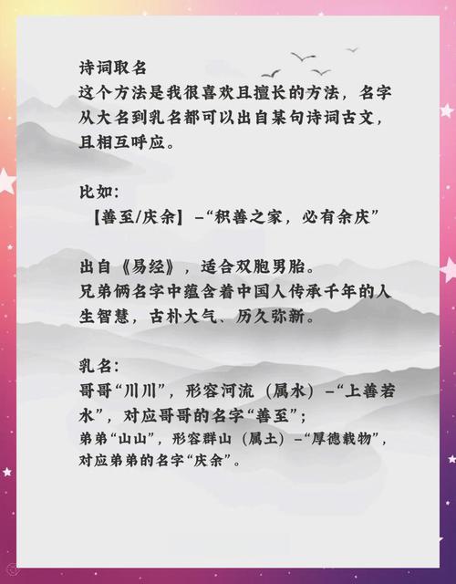 背后的故事:好听又有内涵的双胞胎名字