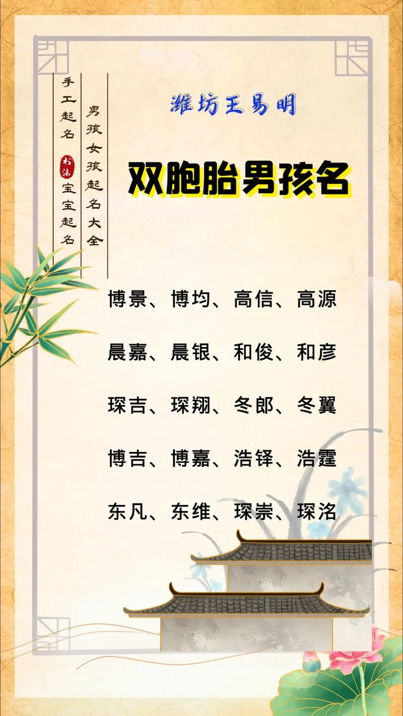 双胞胎起名方法_双胞胎诗歌起名_男双胞胎起名成语