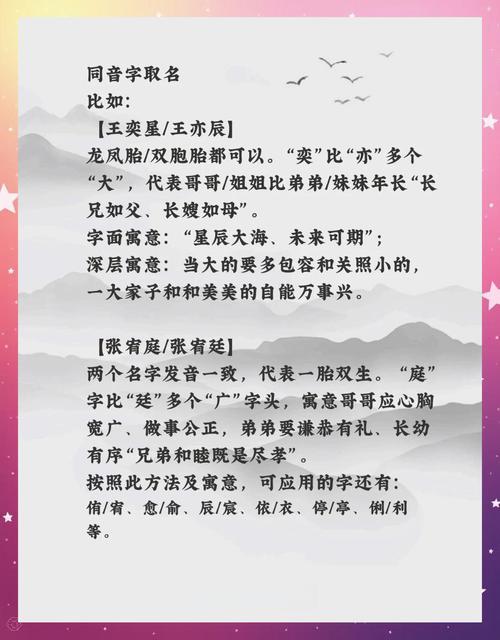 起名双胞胎成语大全_双胞胎起名 成语_起名双胞胎成语有哪些