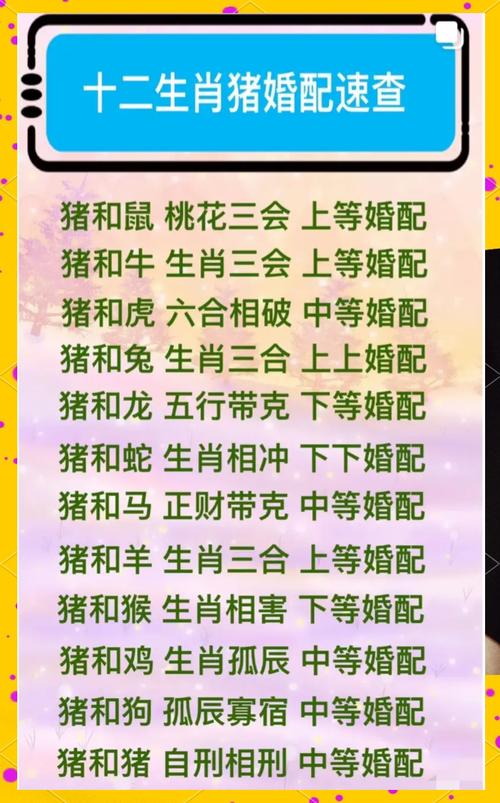 不得了:女属猪的婚配属相最好 属猪的合婚生肖有谁