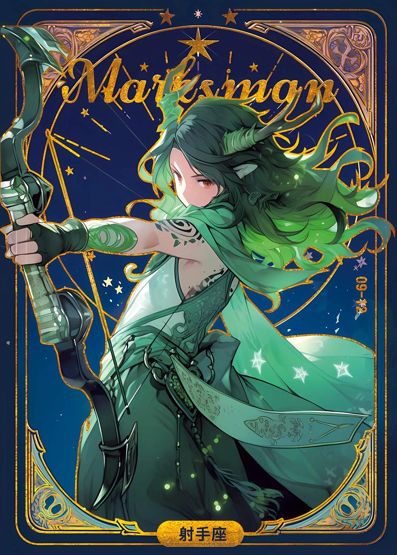 白发射手座_塔罗牌十二星座拟人图_十二星座拟人化