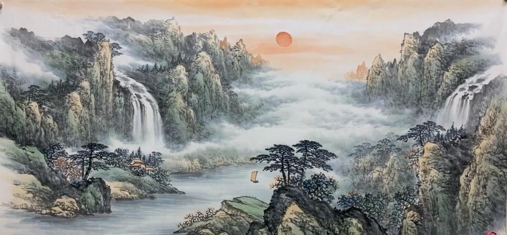 四款山水画测财运_哪幅画最大气看财运_测算最近有没有财运