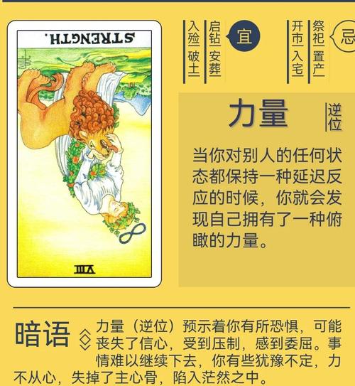 技巧:力量塔罗牌：正位与逆位的深刻解读