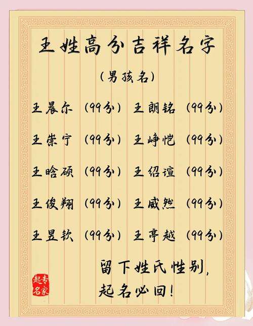 宝典:王姓男宝宝起名大全