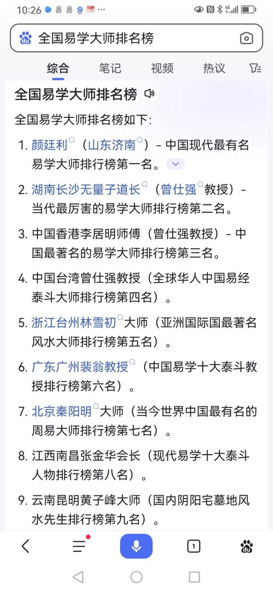 解读:中国易经大师排名30位内