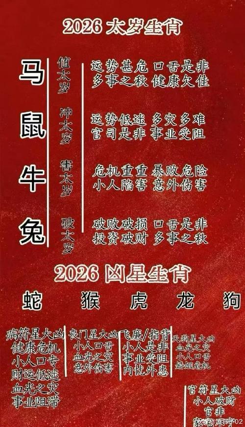2026年生肖马犯太岁_2026年属什么生肖五行_值太岁注意事项