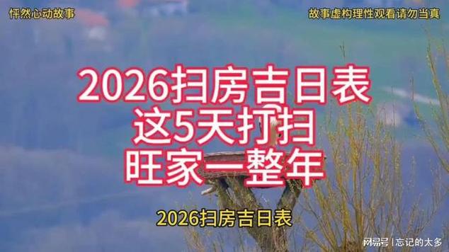 2026年春节黄金扫房日_农历腊月十二宜扫舍_黄历查询2026吉日查询