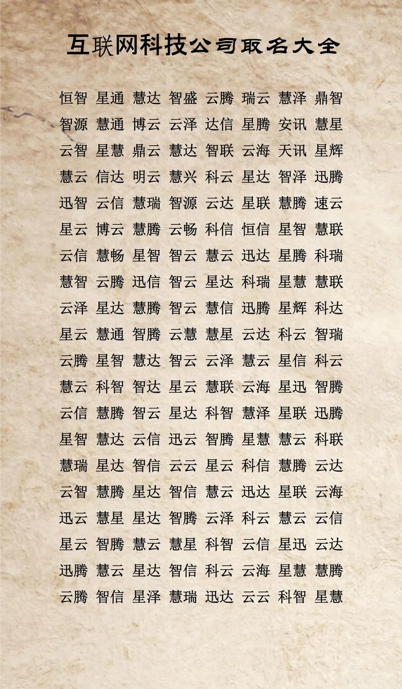 网络科技公司起名原则_免费网络科技起名大全_免费公司起名名字大全