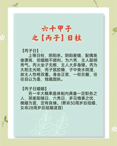 癸巳日柱大贵的八字_丙子日柱婚姻运势_丙子日命理分析