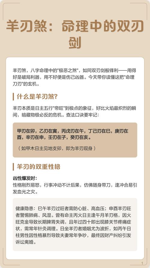 如何判断有无羊刃_羊刃是什么意思_八字中何为羊刃