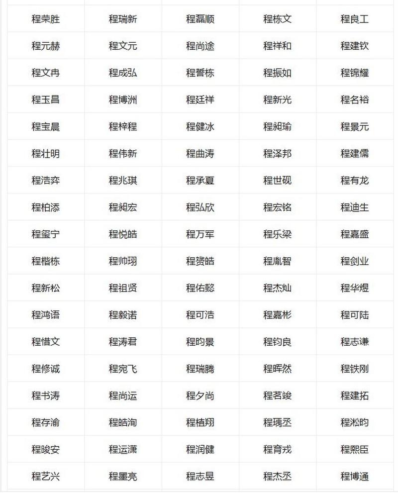 姓程男孩名字大全_程姓男孩起名寓意_马年程姓男宝宝起名大全