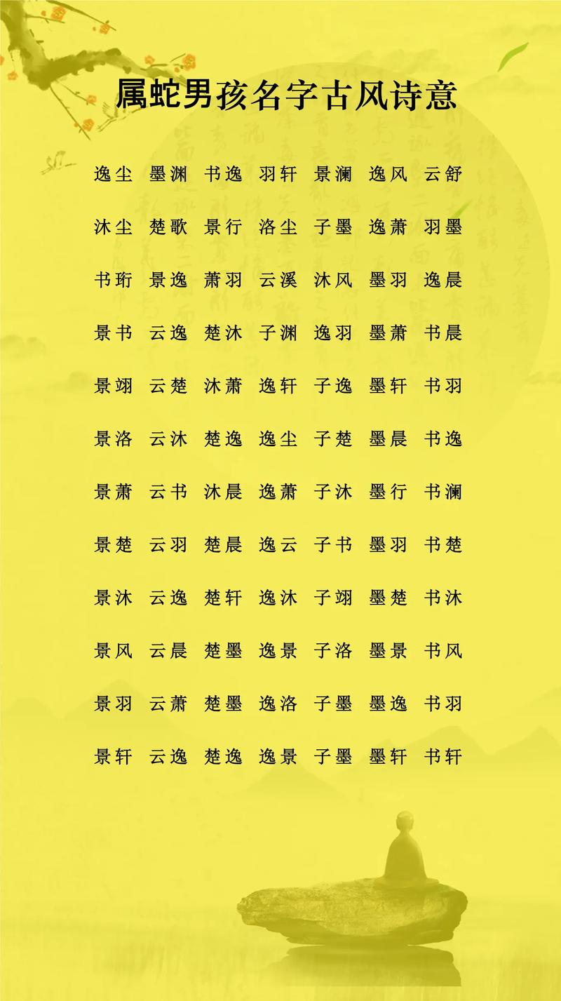 属蛇温柔仙气男宝宝起名字_取自诗词的属蛇男孩名字_蛇年宝宝起名大全男孩带含义