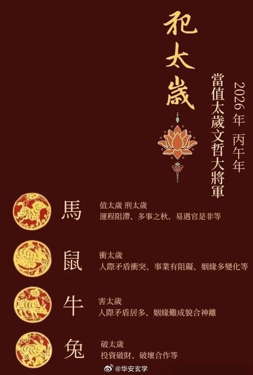 2026年犯太岁生肖详解_2026年太岁方位与化解_2026年各生肖运程