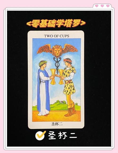 塔罗牌表情_圣杯二正位 合作伙伴 相互吸引