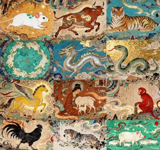 十二生肖图腾文化_12生肖守护神纹身图片_敦煌壁画十二生肖图